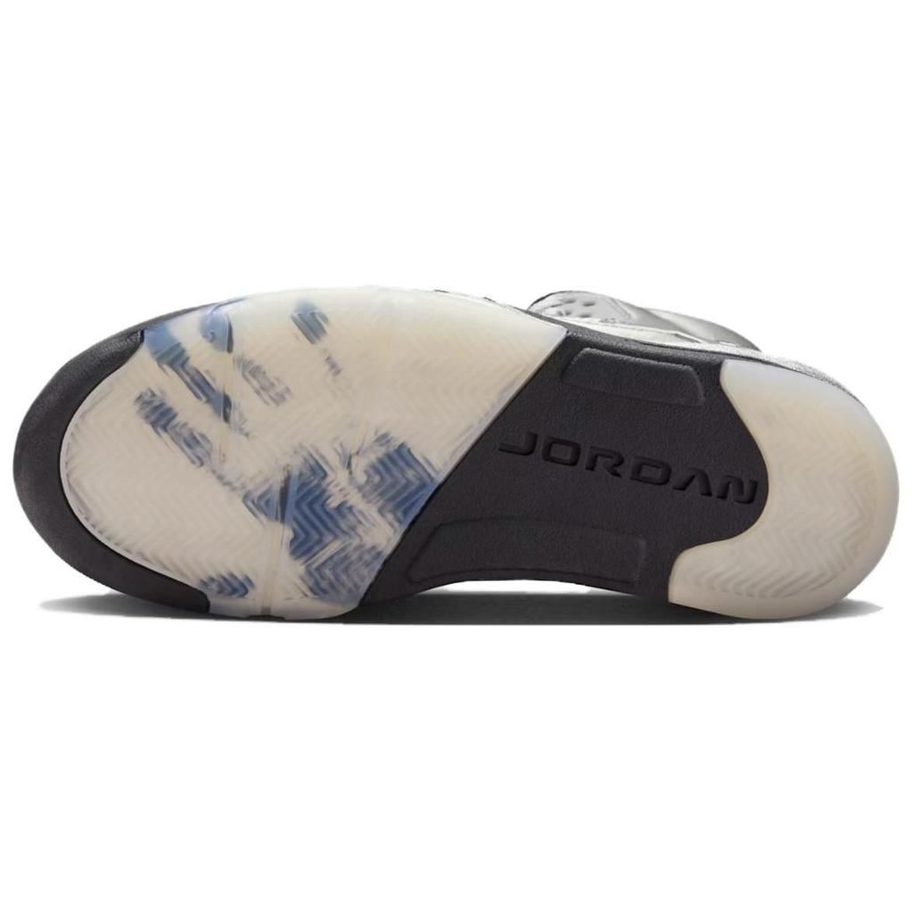 Jordan Air Jordan 5 Slip Resistant Abrasion Resistant High top Vintage Basketball Shoes Women's Gray Black IO2038-001