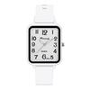 Women's Fashion Jelly Color Silicone Band Square Quartz Student Watch