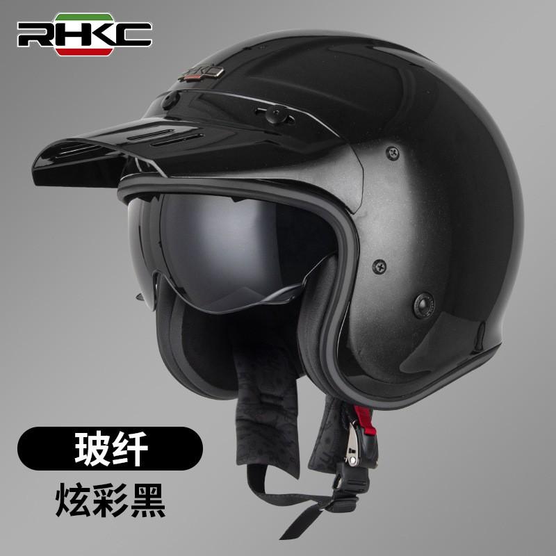 Carbon Fiber Half Helmet Motorcycle Scooter Adult Unisex Retro Harley Style 3C Certified All Season