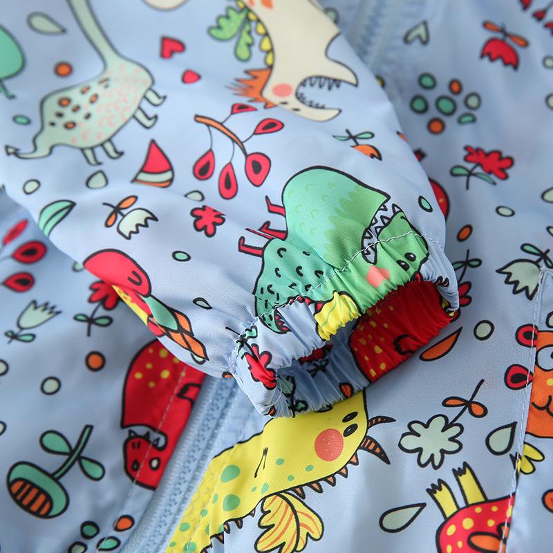 Kinder Frühling Jungen Cartoon Jacke Dinosaurier Reißverschluss Kapuzenjacke