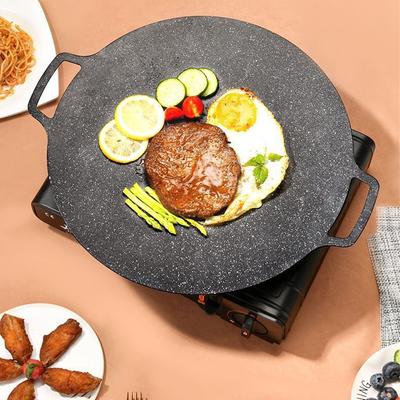 Tıbbi taştan yapılmış dış mekan ızgara tavası Teppanyaki yapışmaz kızartma tavası barbekü plakası ev tipi kullanışlı barbekü plakası