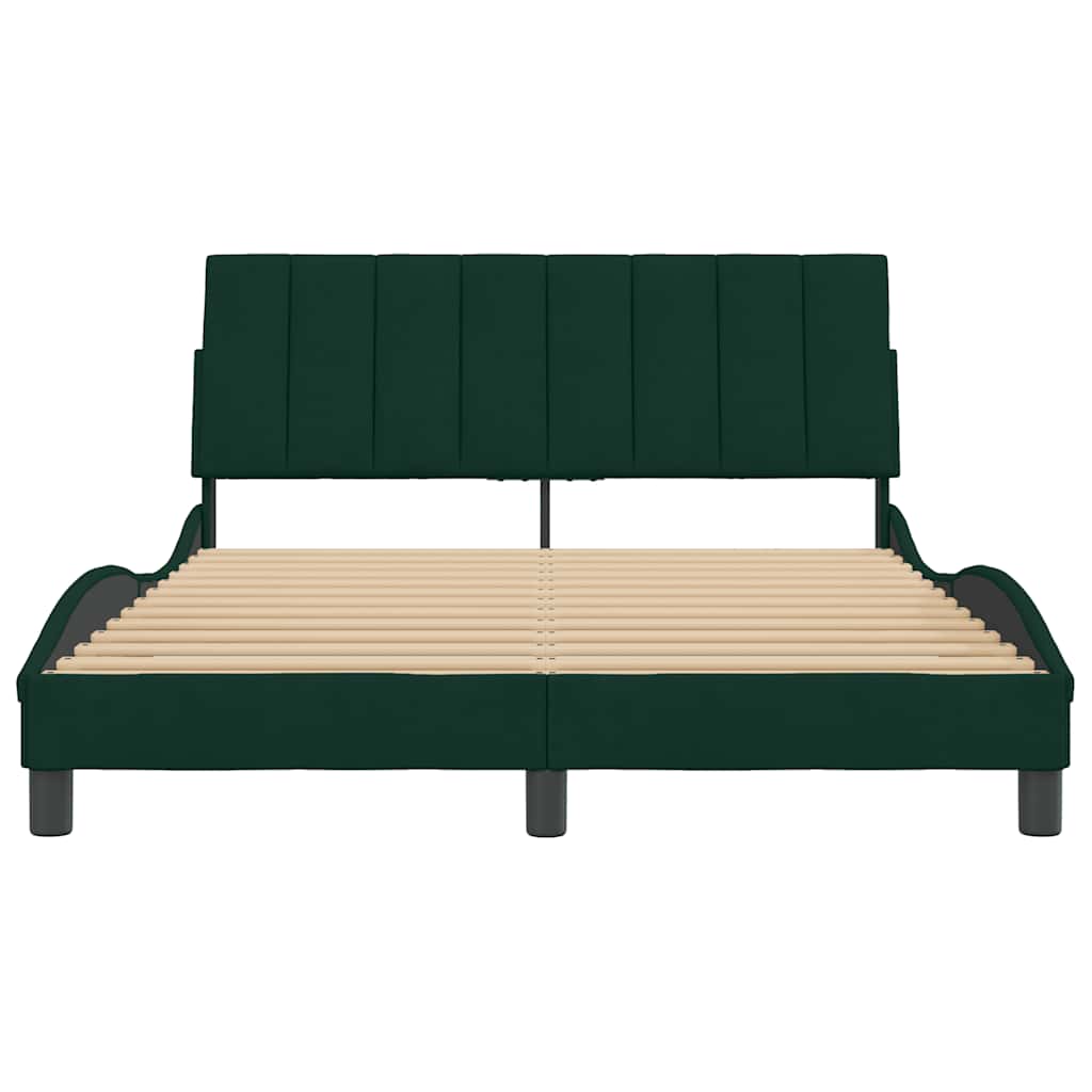 Bed Frame without Mattress  Hanko  Dark Green 140 x 190 cm Velvet