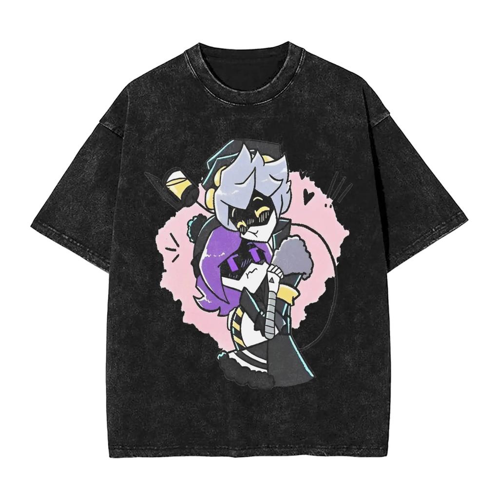 Science Fiction Adventure Anima Murder Drones TShirt Unisex Women Vintage Washed Cotton Summer Tee Harajuku Fashion Oversized Tops