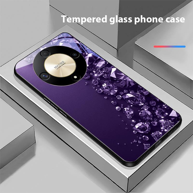 Full Diamonds For Honor Magic 6 50 70 90 Lite X7b 200 Pro Nova 10 Nova 5T X6 P30 Pura 70 Ultra Tempered Glass Phone Case