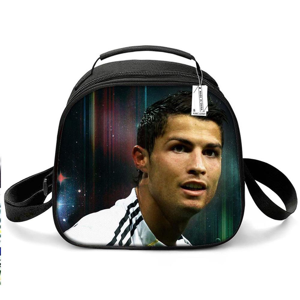 Messi & Ronaldo World Cup Kids' Lunch Bag - Insulated Handheld Picnic Bag for Students