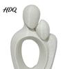 Smooth Curved Lines Sculpture 3D Printed One Heart Couple Statue Abstract Hugging Lovers Figurine with Stable Base Minimalist Modern Romantic