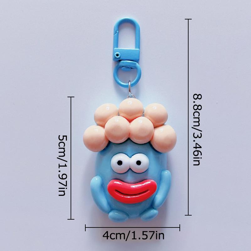 1PC Funny Cute Girls Gifts Sausage Big Mouth Monster Keychain Cartoon Resin Key Chains