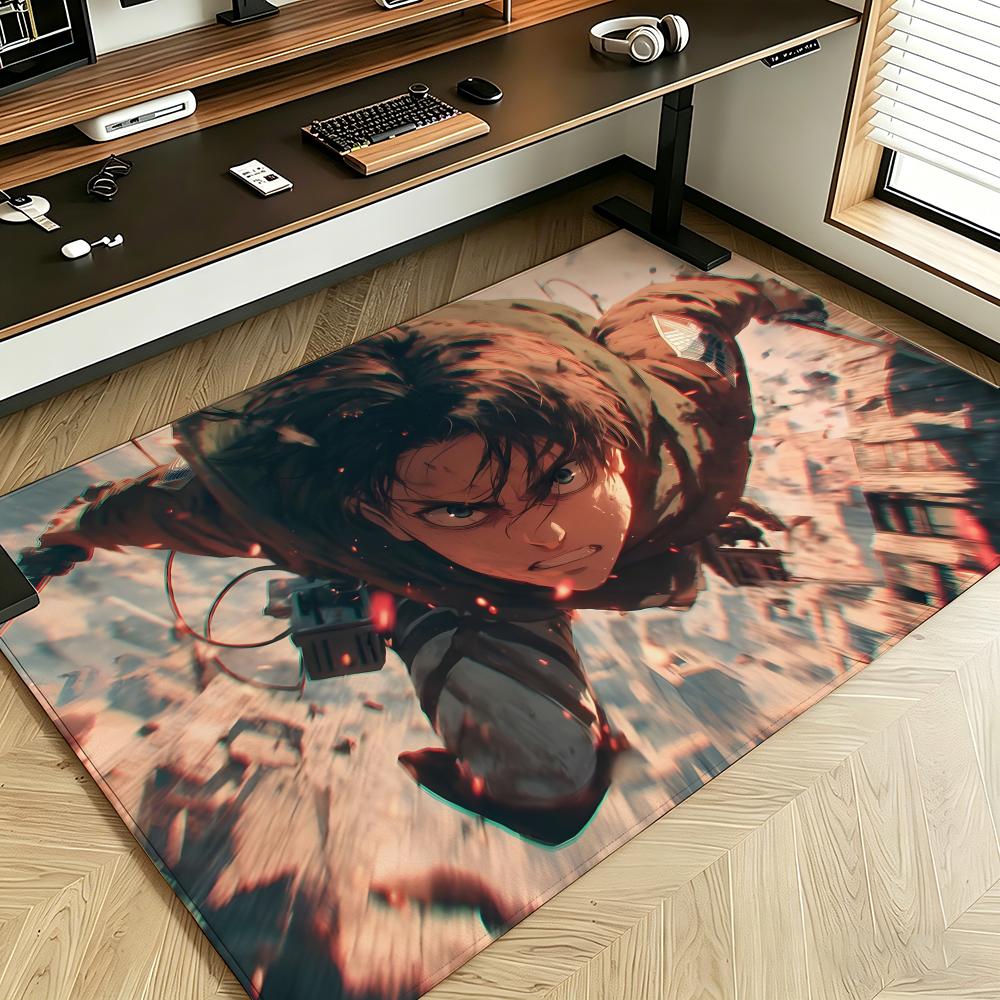 Anime A-Attack O-on T-Titan Floor Mat Soft Flannel Floor Mat Suitable for Entryways, Living Rooms, Bedrooms, and Bathrooms