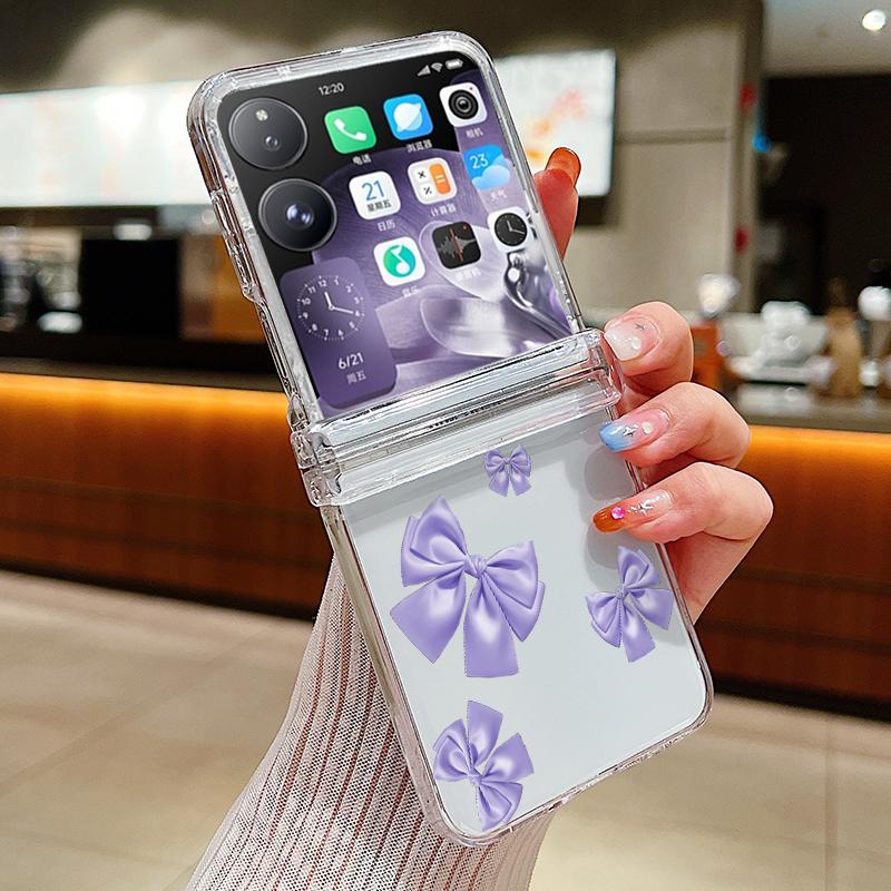 

Для Xiaomi Mix Flip противоударный 3шт складной бант вишневый узор прозрачный жесткий пластиковый тонкий чехол для телефона чехол Xiaomi Mix Flip