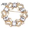 Elegant Shirt Pin Women Rhinestone Hollow Wreath Brooch, Dainty Decorative Badge Sturdy Metal Brooch Pin, Sweater Cardigan Coat Dress Jewelry