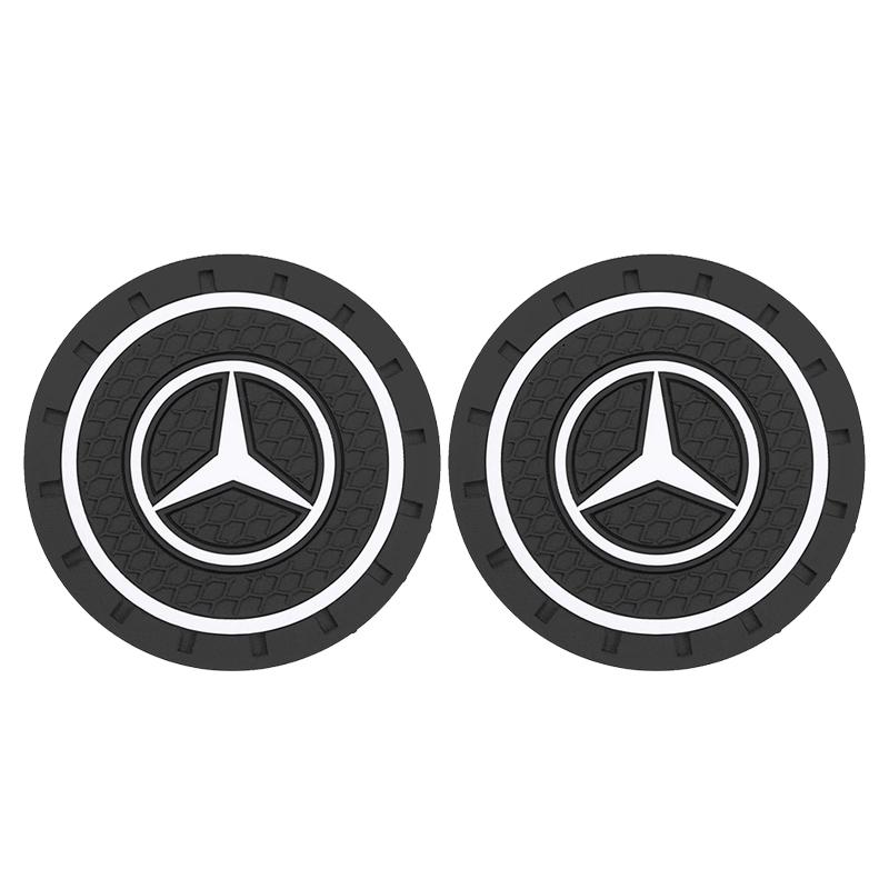 

2025 Hot 1/2PCS 3D Silicone Car Coaster Cup Holder Anti-slip Accessories For Mercedes Benz AMG W203 Class GLC W206 W220 W205 W21