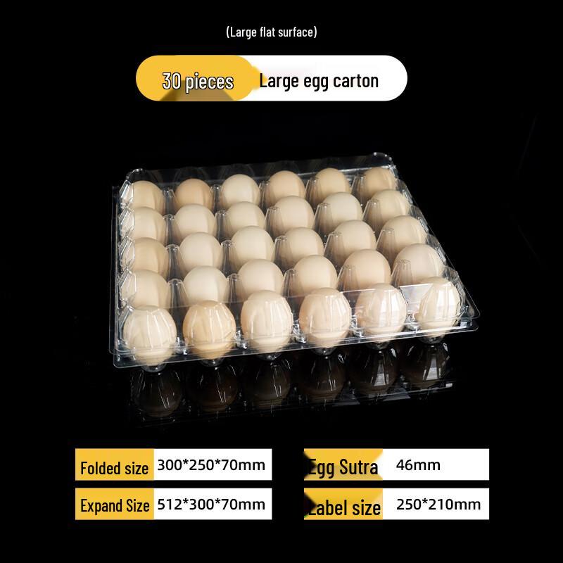 Yuduo 100-Pack Thickened Transparent Plastic 30-Cell Egg Trays