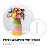 50pcs Paper Covered Iron Floral Stem Wires for Arrangement White Stems Craft Flower Supplies Flexible Durable DIY Decor