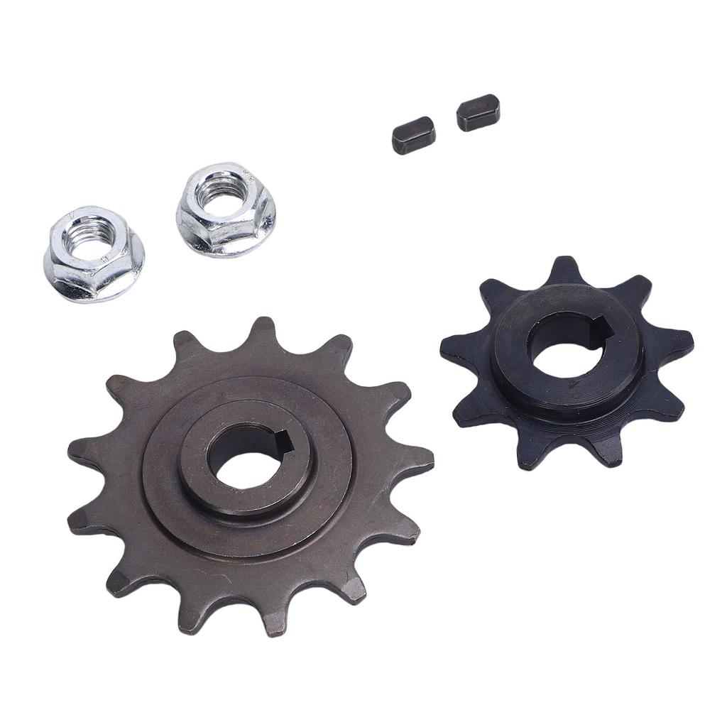 420 Chain Sprocket Set 9 and 13 Tooth Sprockets Nuts Short Keys for MY1016Z MY1018 Brushed Gear Motor