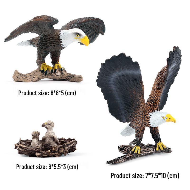 Children's Animal Simulation Toy Set: Eagle, Falcon, Secretary Bird, Owl Figurines