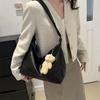Large Capacity Fashionable and Simple Solid Color Shoulder Bag for Women's Spring New Korean Version of Underarm Bag Casual Dumpling Bag