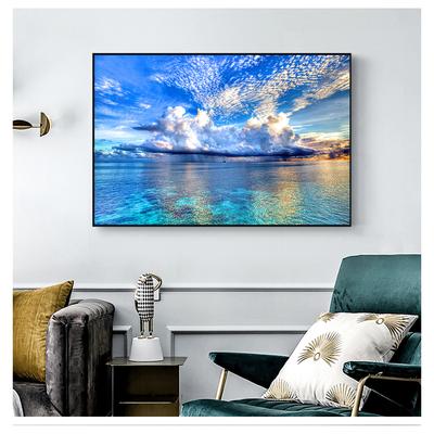Posters en prints Canvas schilderij Mediterrane Scandinavische wandkunst Foto voor woonkamer Natuurlijke zonsondergang Zoutmeerlandschap
