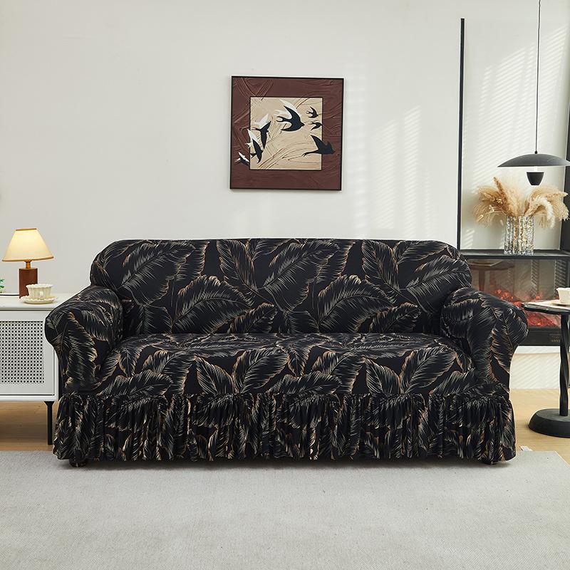 Sofa Slipcover Couch Cover With Skirt Durable Washable High Elastic Stretchable Easy Fit Universal Furniture Protector