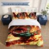Tanjiro 3‑Piece Bedding Set Soft Microfiber Duvet Cover Pillowcases Comfortable Bed Linen for Bedroom Decoration