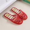Handmade Beaded Home Slippers Women's Summer Indoor Mesh Wooden Flooring All Season Slippers Flat Heel