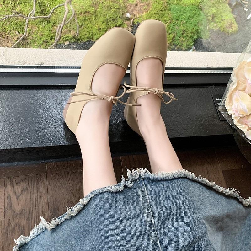 2025 Spring New Square Toe Women's Shoes Outdoor Anti Slip Loafers Fashion Comfortable Flat Casual Lightweight Ladies Shoes