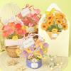 Gift 3D Pop Up Pop Up Flower Basket Card Simple 3D Design 3D Card Flower Basket Greeting Card Teachers Day