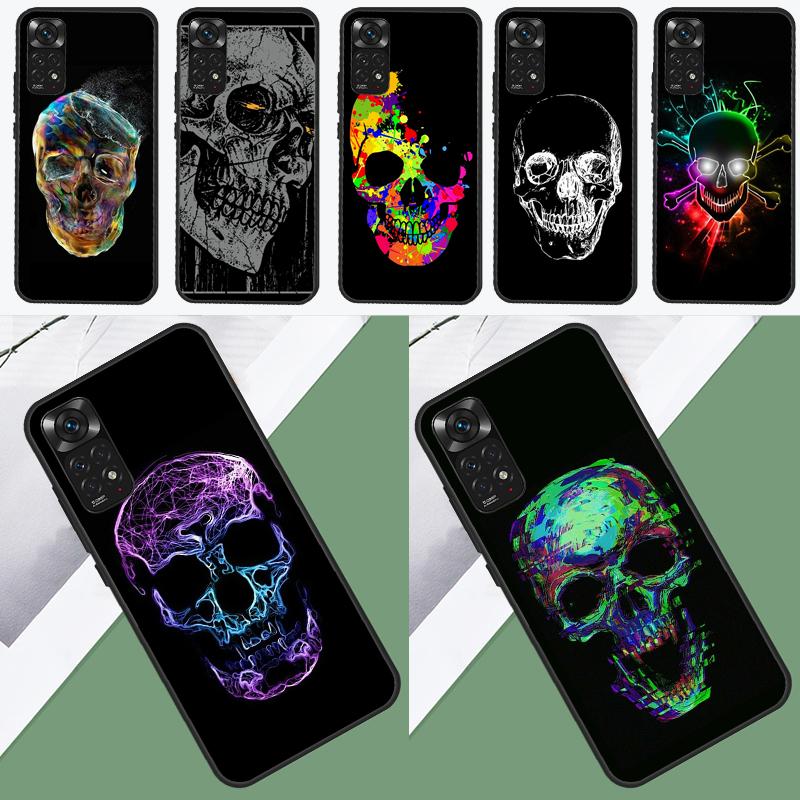 Cool Spooky Skull Face Case For Xiaomi Redmi Note 12 Pro Plus 8 9 10 11 Pro 8T 9S 10S 11S 12S 9C 10A 10C 12C Cover