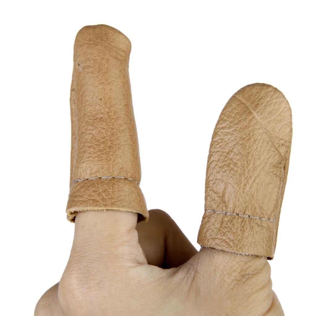 Protective Leather Finger Cots Cowhide Thimble Sleeves Classic Fingertip Guards for Hand Made Accessories
