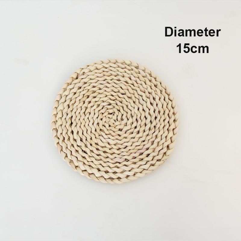 

1Pc Natural Corn Wool Woven Placemat Heat-Resistant Thickened Kitchen Insulation Casserole Tea Mat M
