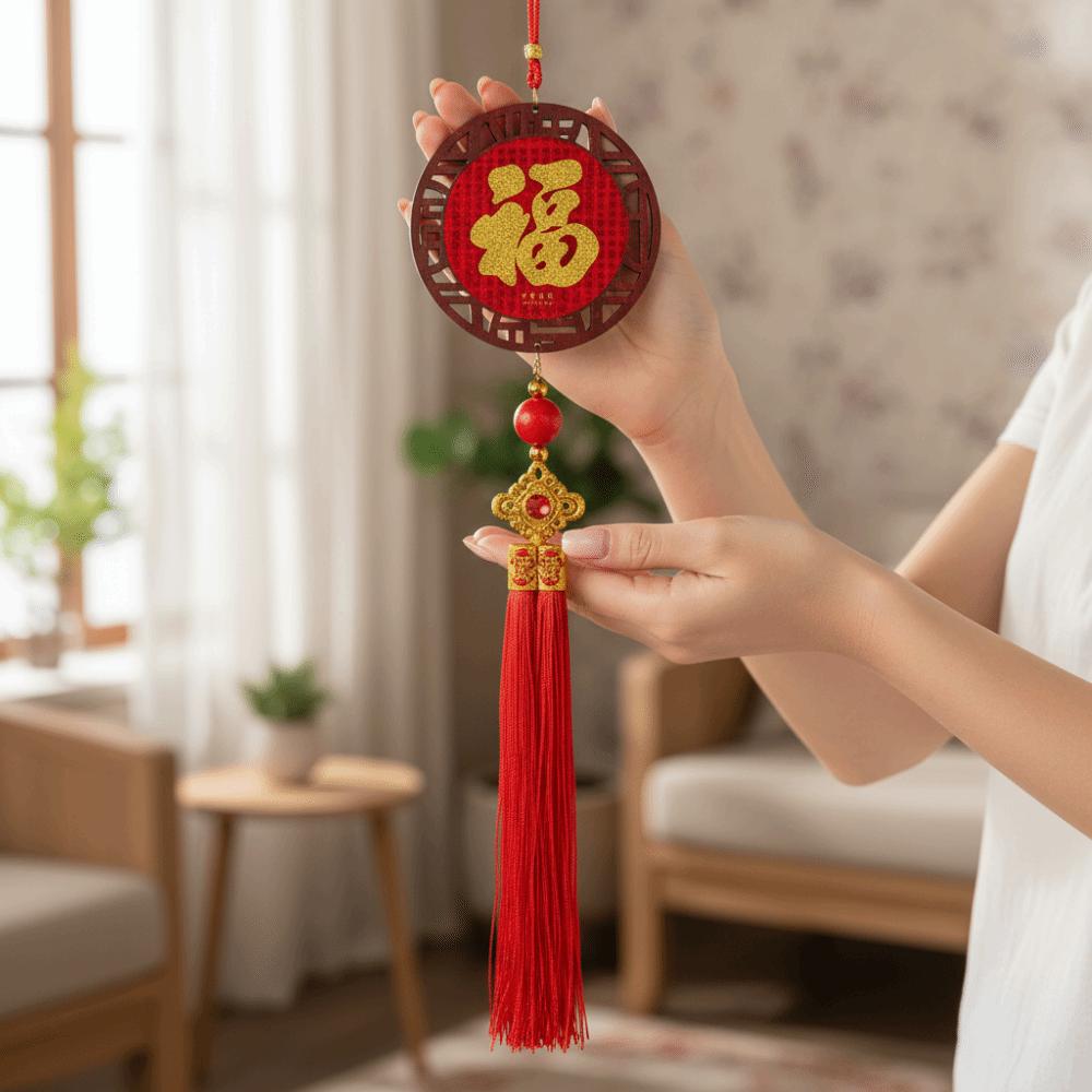Red Spring Festival Door Decoration Traditional New Year Hanging Ornaments Home