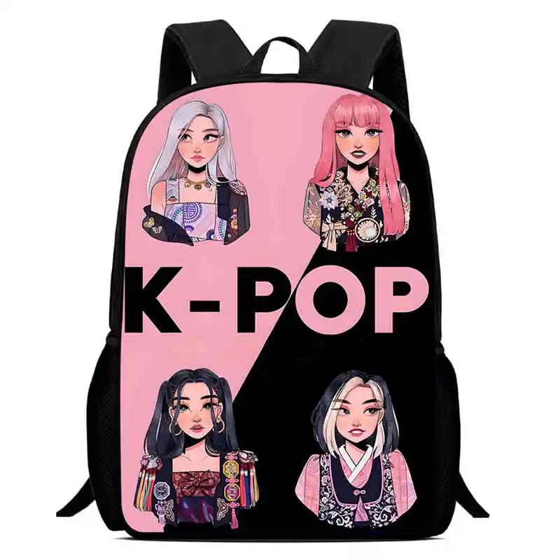 Mochila Child School Backpack,Cartoon Kpop-Dem-Onhun-Ters School Bags For Girls,Durable &Light Weight Bags For Kindergarteen