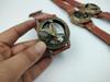 Náramkové hodinky se slunečními hodinami, mosazný kompas a kožené řemínky, námořní steampunk, ruční výroba