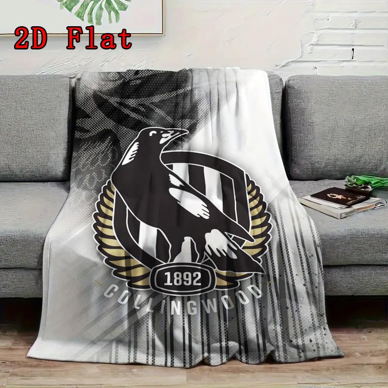 Collingwood FC 2D Flat Pattern Flannel Blanket High quality All Seasons Warmth and Comfort Perfect for Christmas Gifts.DMT0925301