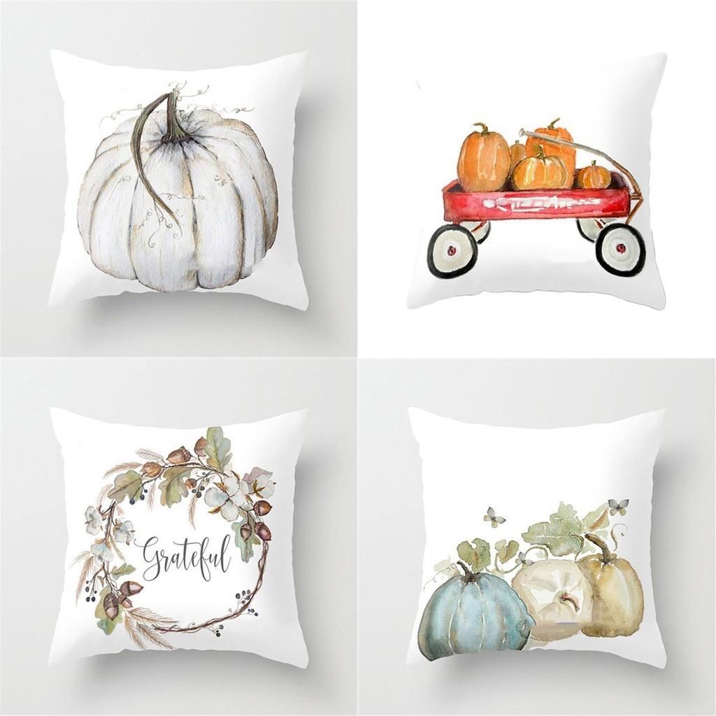 Luxurious Watercolor Pumpkin Cushion Cover Pillow Case For Halloween And Thanksgiving Decor