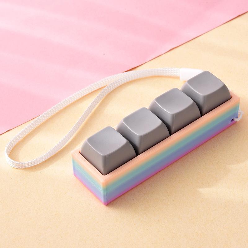 Portable Stress Relief Toy with Button Lanyard Anti-Anxiety Fidget Toy for Adults Kids Office Travel Pressure Alleviation