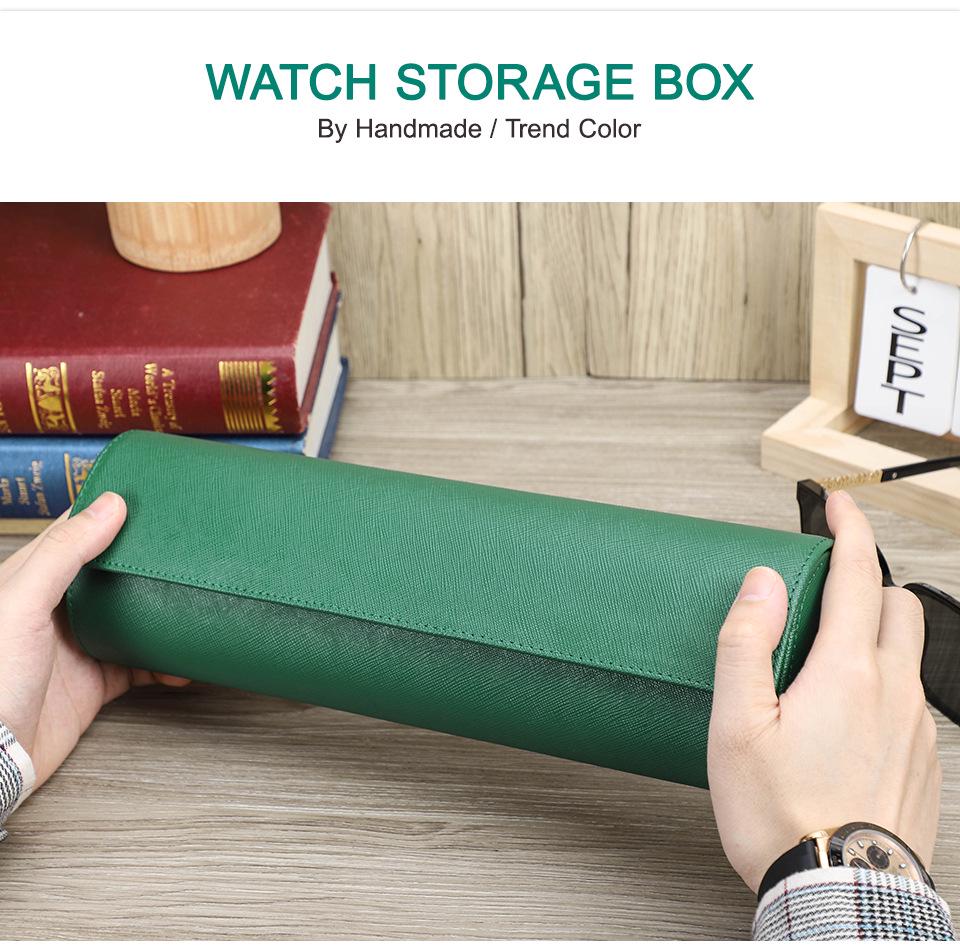 Four-Piece Genuine Leather Mechanical Wristwatch Set with Handmade Travel Storage Box