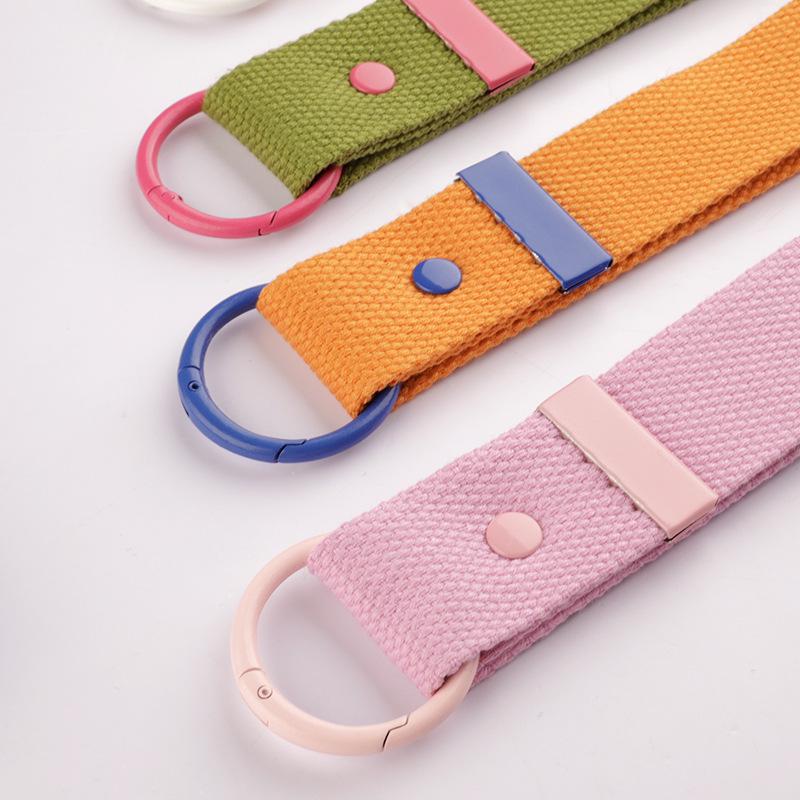 Korean INS Style DIY Canvas Embroidery Keychain - Handmade Heat Transfer Blank Keyring Pendant.