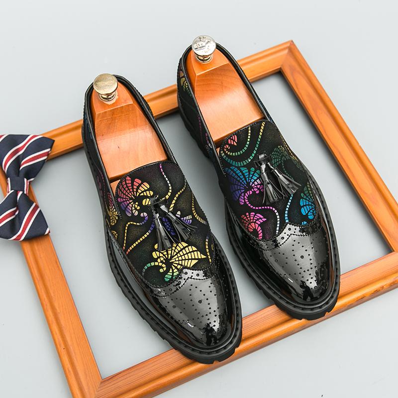 Fashion Brand Business Tassel Loafers Shoes Slip On Casual Thick Bottom Artificial Leather Party Shoes High Quality Mans Fashion Shoes