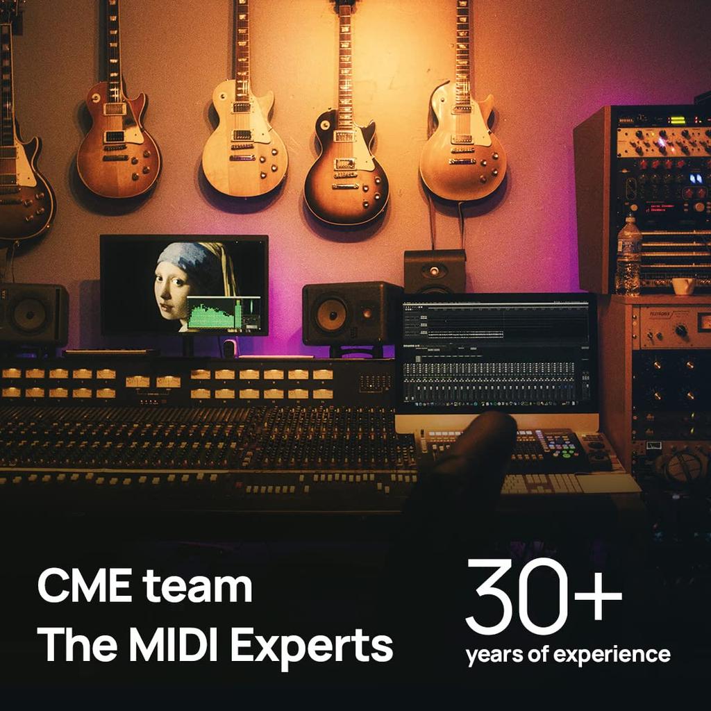 CME U2MIDI Pro Professionelles USB-MIDI-Schnittstellenkabel, Plug-and-Play-Adapter von auf MIDI, kompatibel mit Mac – 2 m, 1-in-1-out MIDI-auf-USB –