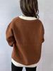 New Autumn and Winter Contrasting Cardigan Sweater, Street Style Loose Knit Sweater 3566 EMA