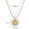 European-American Sunflower Necklace: Unique 18k Copper-Plated Clavicle Chain for Daily Wear