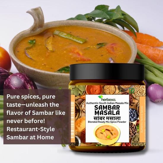Sambar Masala, Mix Veg Masala & Veg Biryani Pulao Masala Trio Pack - Najwyższej jakości przyprawy, Świeżo prażone, Autentyczny smak, Czyste, 100% naturalne