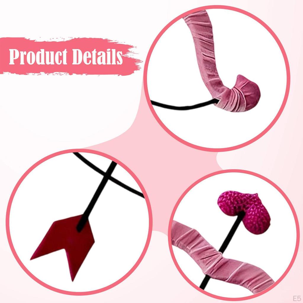 Valentine Cupid Bow Arrow Set Sturdy Lightweight Halloween Cosplay Accessory