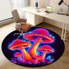 1pc Neon Mushroom Home Decorative Round Carpet - Office Circular Rug Outdoor Gift for Meditation and RelaxationRA1503