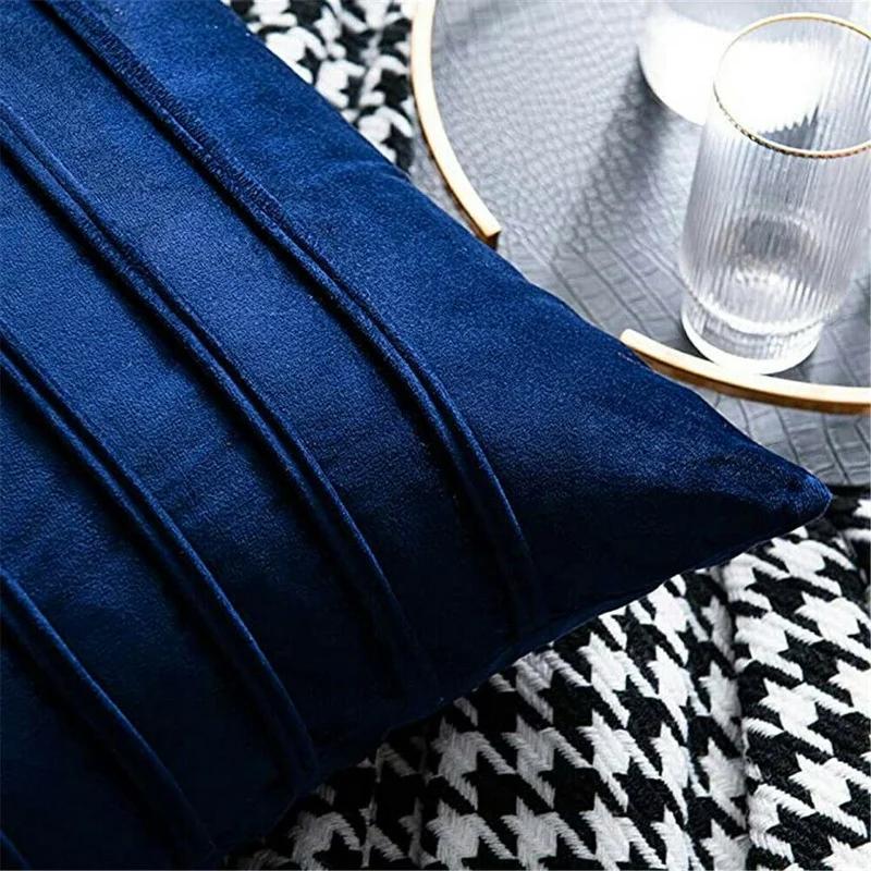 A Pair Luxury Velvet Applique Cushion Covers Home Decor Striped Throw Pillow Cases 45x45cm/30x50cm