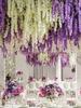 10 Artificial Wisteria Flowers Vines Silk Flowers Hanging Wreaths Wedding Party Home Decoration Green Wall Ceiling Flower Decor