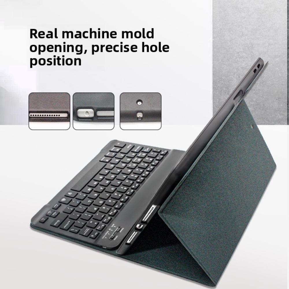 Leather Keyboard Case for iPad with Bluetooth Magnetic Detachable Keyboard Cover for Tablet