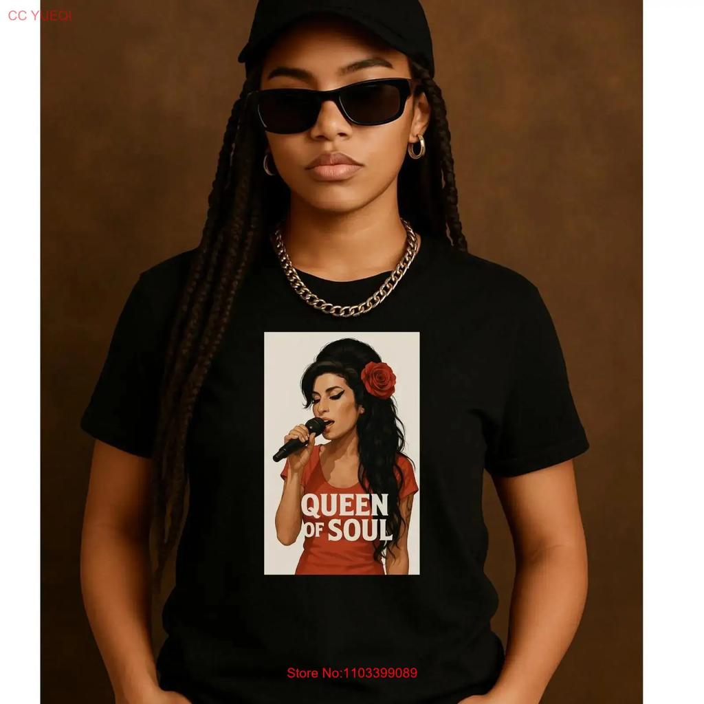 Queen Of Soul Diva T Shirt Vintage Ink Style Back To Black Energy For Music Lovers Amy Iconic Female Tee Vintage Soft
