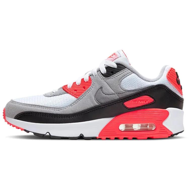 Nike Air Max 90 Grade School 'Infrared' 2020 (Unisex) White / Black / Cool Grey / Radiant Red Kids' Running Shoes DC8334 100