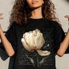 Botanical Collage Tulip Graphic Tee, Dark Art Shirt